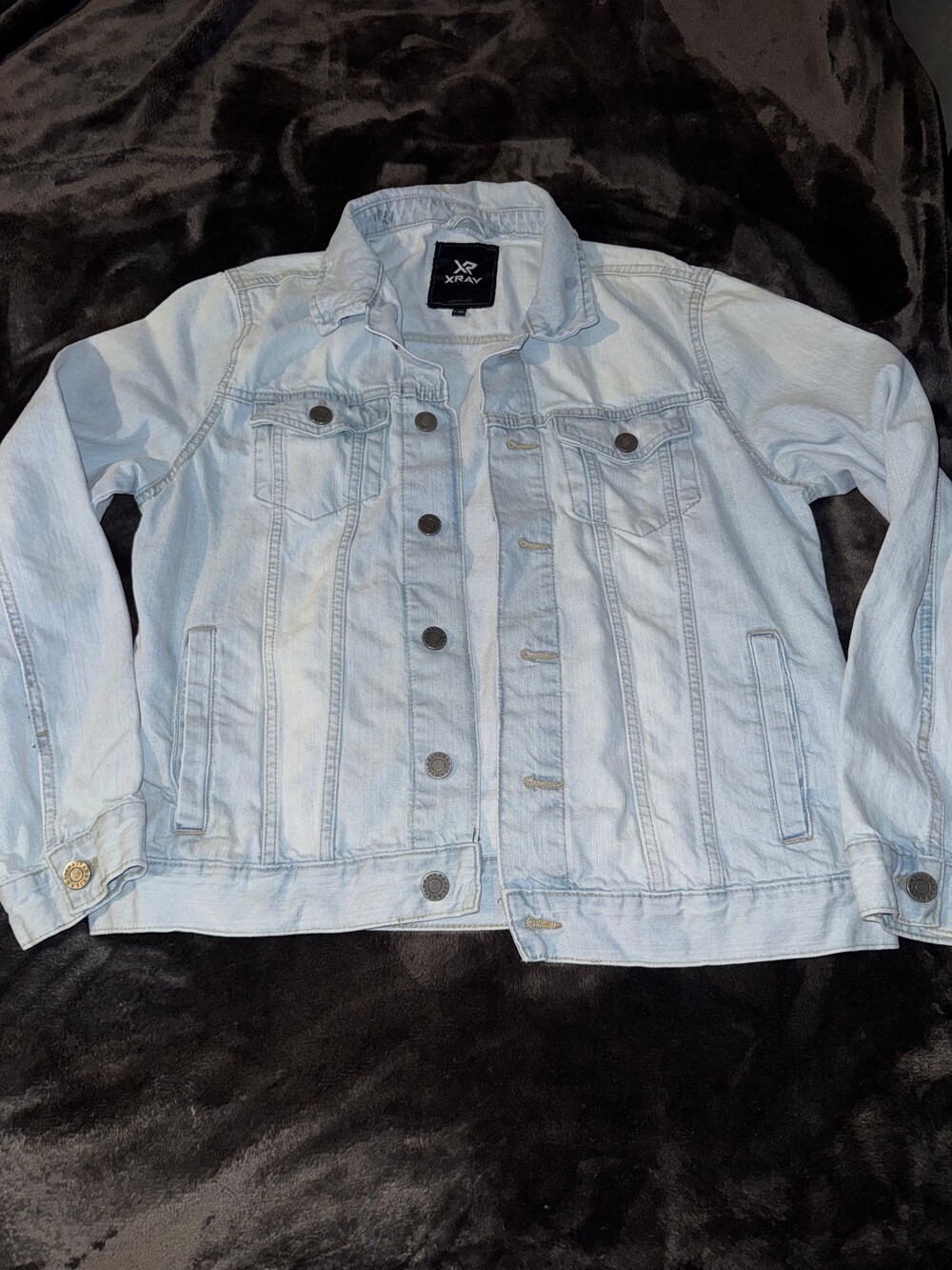 XRAY Denim Jacket XL Light Wash Cotton Button Front